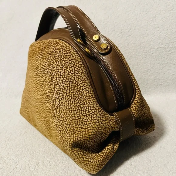 Borbonese Redwall Quail Suede Handbag - Picture 11 of 12